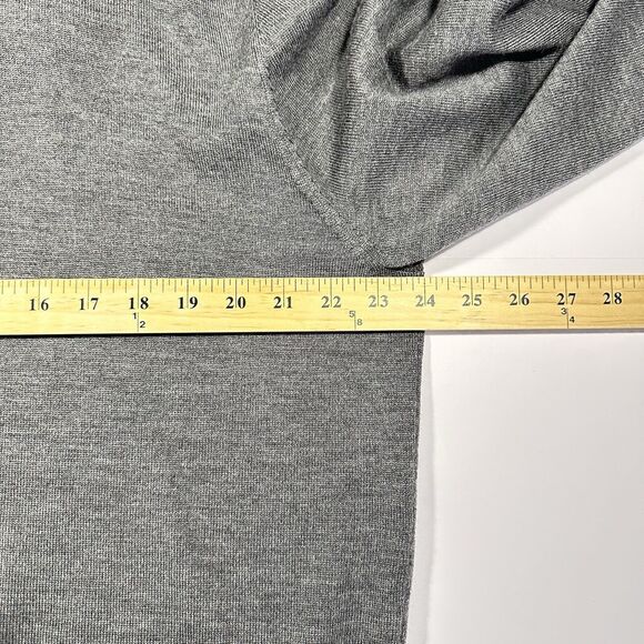 Jos A Bank Men’s XXL Sweater 100% Merino Wool Gray 1/4 Zip Suede Elbow Patch - Picture 10 of 12